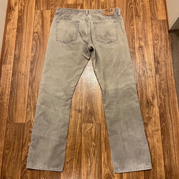 GAP 1969 Corduroy Pants Men 34x32 Tan Low Rise Straight‎ Fit - Picture 3 of 7